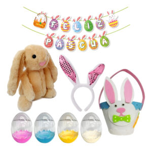 Set De Pascua / Conejo / Guirnalda / Canasto / Huevos /oreja