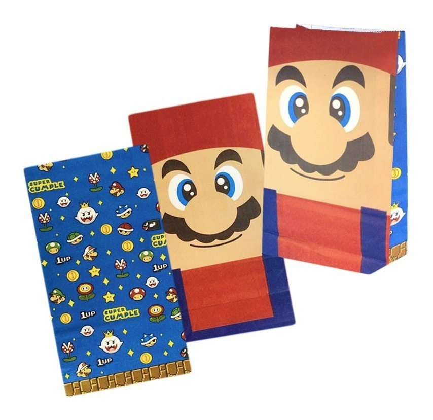 Bolsas De Papel Para Dulces Motivo Super Mario