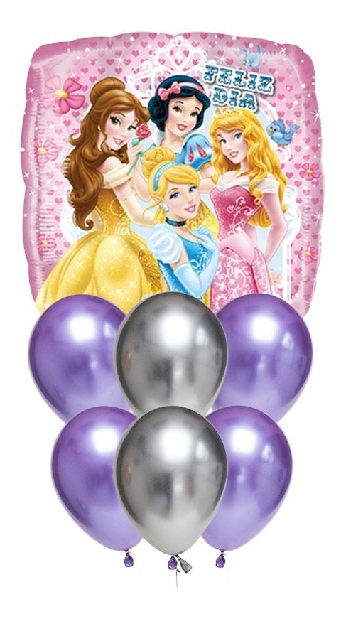 Set De Globos Decoración 7 Uds Personajes Princesas Disney - Imagen 13