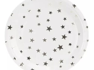 Pack 6 Uds Plato Grande Cartón / Diseño Estrellas