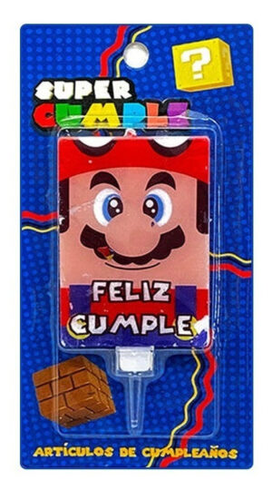 Vela Para Decoración De Torta Con Motivo Super Mario 2 D