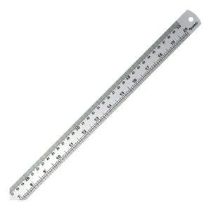 Regla De Acero 50cm Graduado Bajo Relieve Color Metal