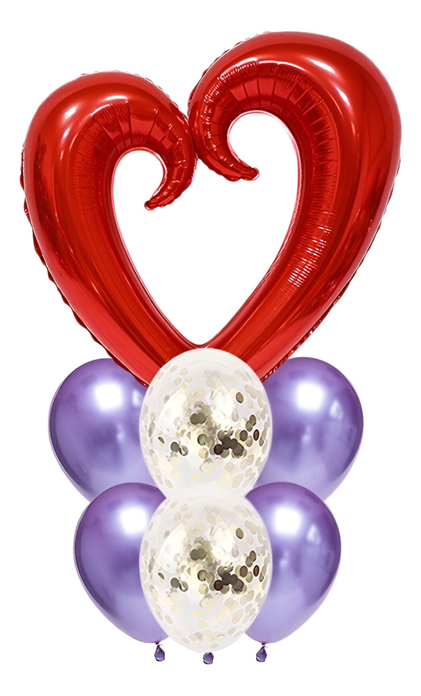Set De Globos Decoración 7 Uds Corazón Globos Látex - Imagen 6