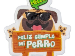 Vela Para Decoración De Torta Diseño Perro / Mensaje