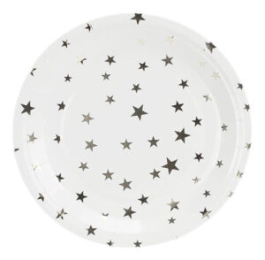 Pack 6 Uds Plato Pequeños Cartón / Diseño Estrellas