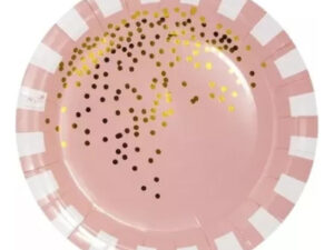 Pack 6 Uds Plato Grande / Diseño Tono Pastel Rosa