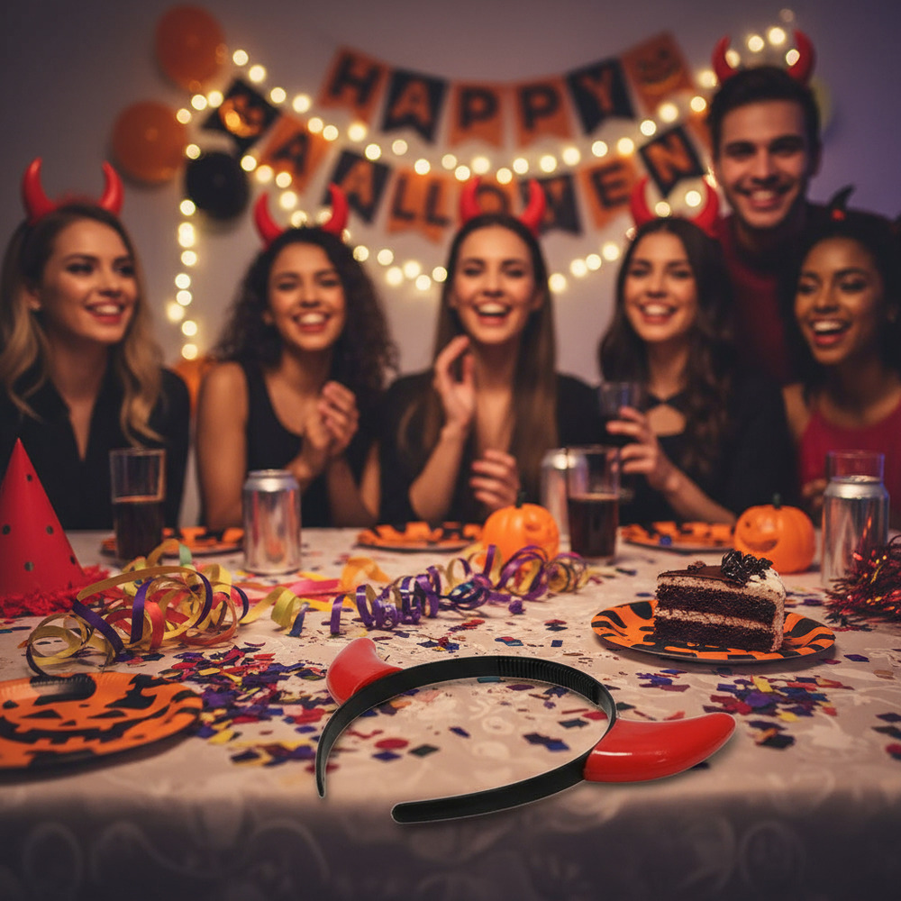 Cintillo Diablo Con Luz Fluor / Decoración Halloween Fiesta - Imagen 5