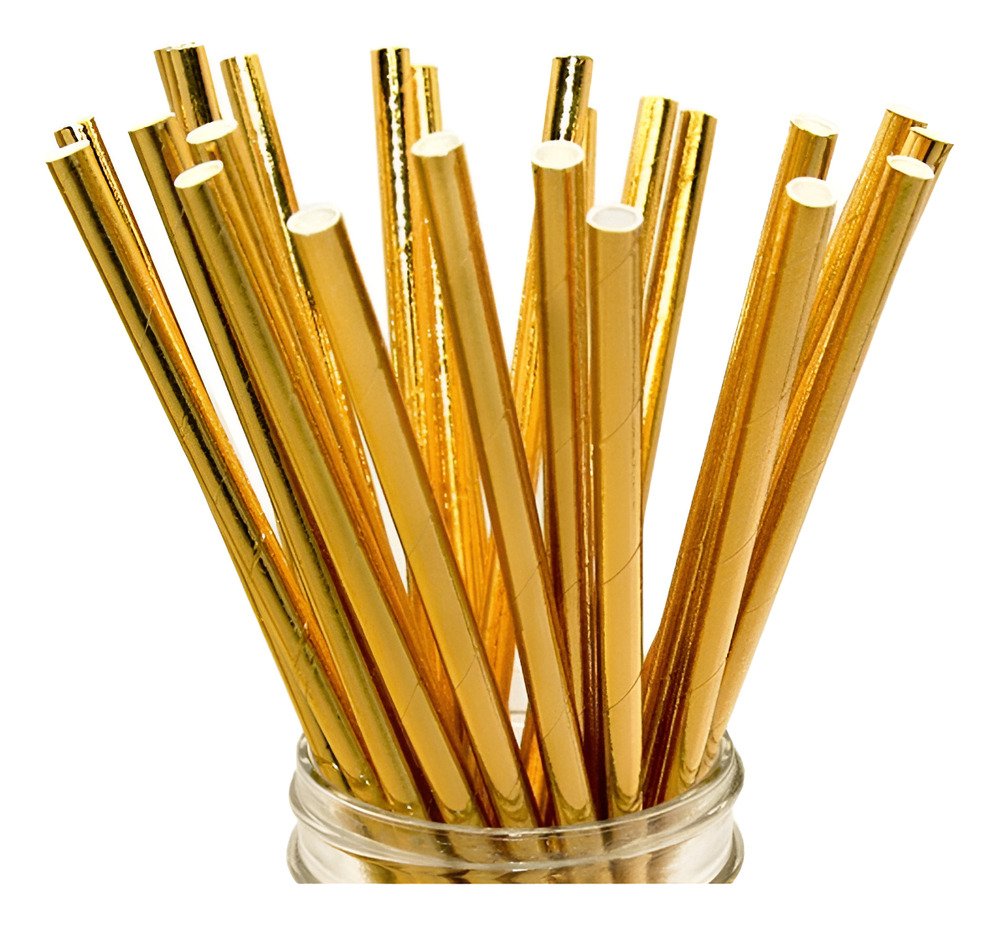 Pack 24 Uds Bombillas De Papel Con Diseños Unicolor - Imagen 3