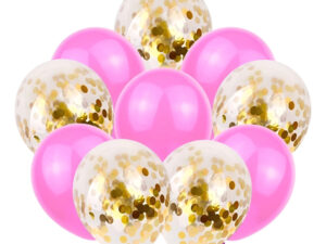 Pack 10 Uds Globos Metálicos + Globos Con Relleno De Confeti