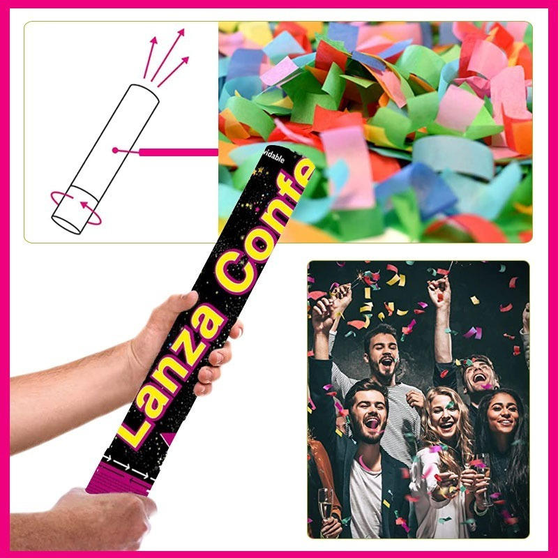 Cañón De Confeti / Cotillón Celebración / Fiesta Fin De Año - Imagen 2