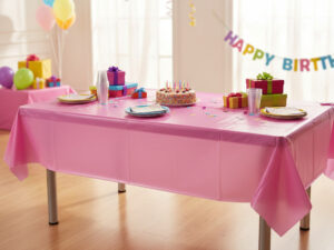 Mantel Plástico Para Decoración De Mesa Rectangular Unicolor