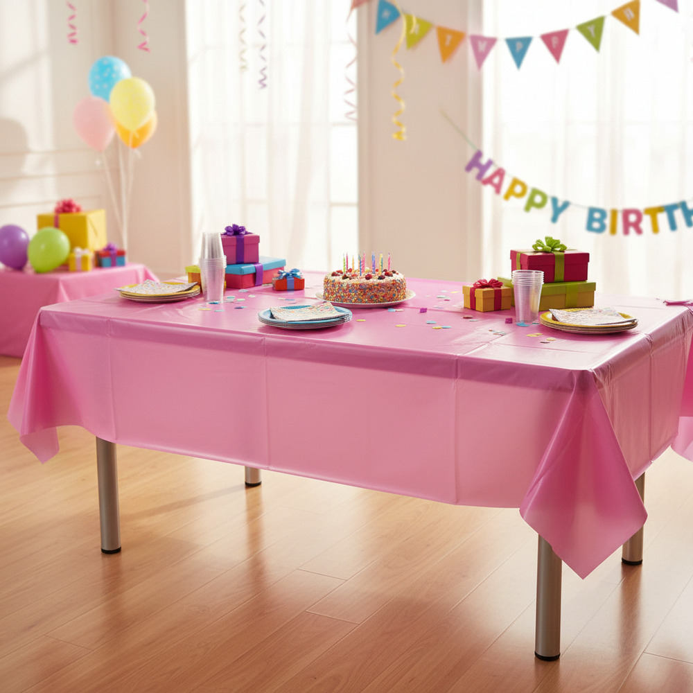 Mantel Plástico Para Decoración De Mesa Rectangular Unicolor
