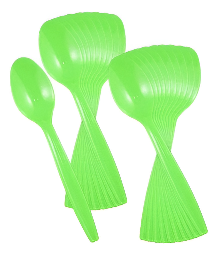 Pack 20 Uds Cucharas Plásticas Unicolor Para Fiesta - Imagen 3