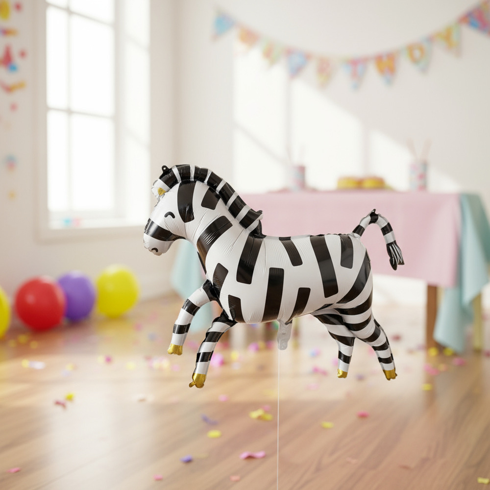 Globo Metálico Decoración Animal Cebra - Imagen 2