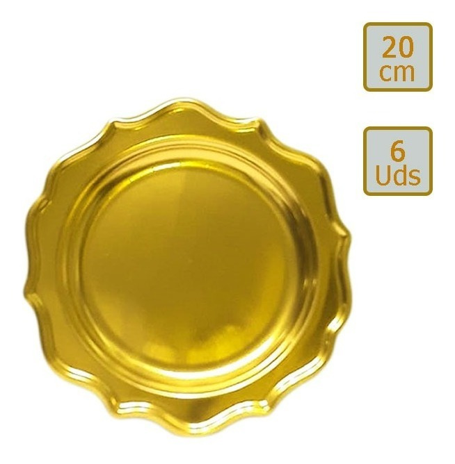 Pack 6 Uds Plato Pequeño / Diseño Bordes Con Siluetas - Imagen 7