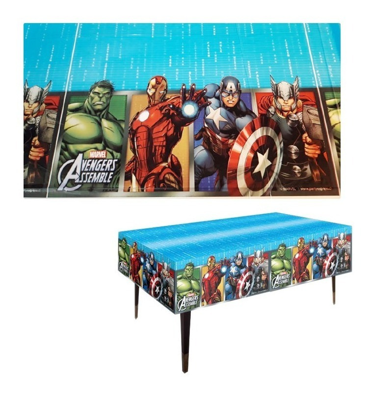 Mantel Plástico Para Decoración Rectangular Motivo Avengers