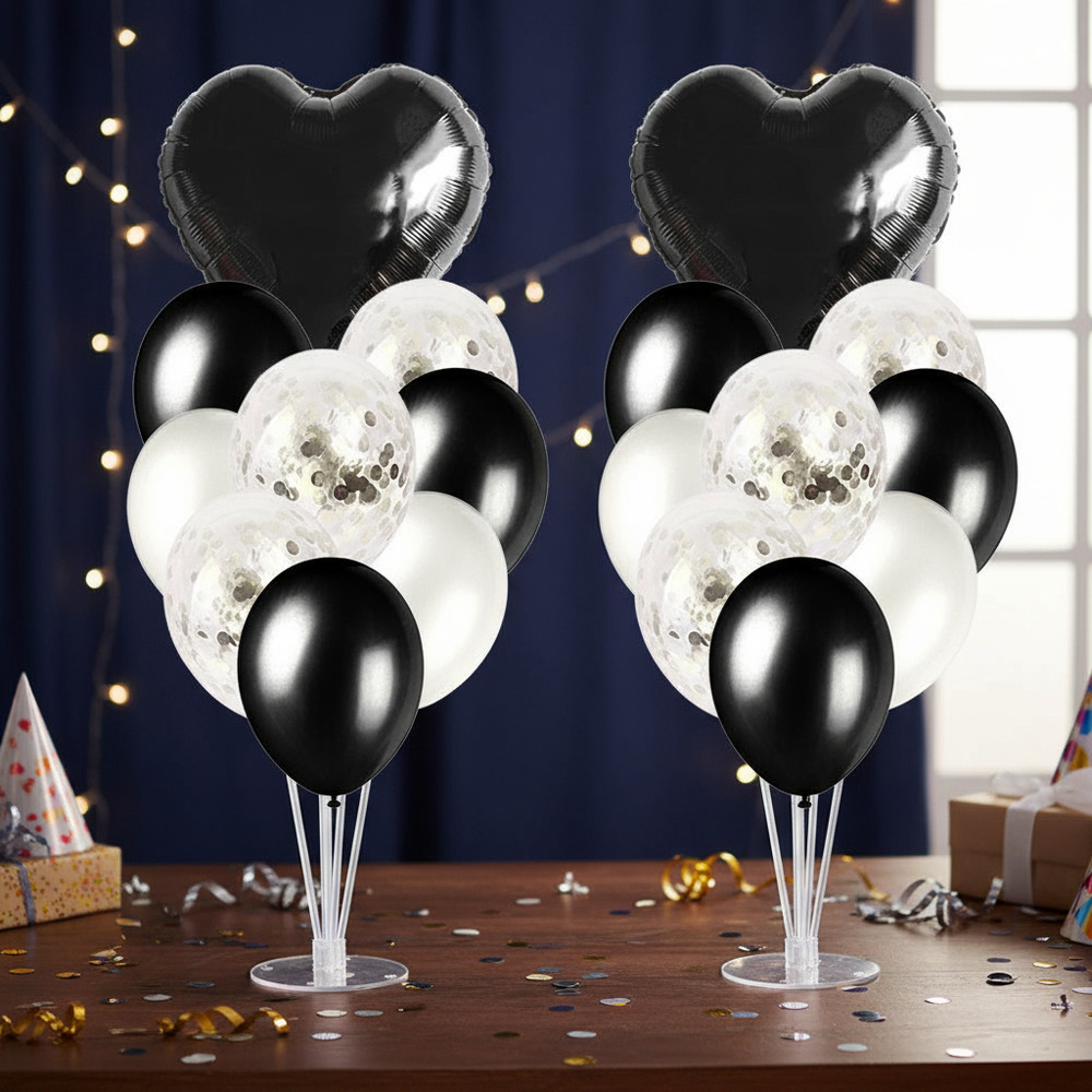 Pack 2 Uds Set De Globos Decoración Corazón + 2 Bases - Imagen 4