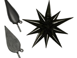 Globo Metálico Motivo Estrella De 12 Puntas 3d / Negro