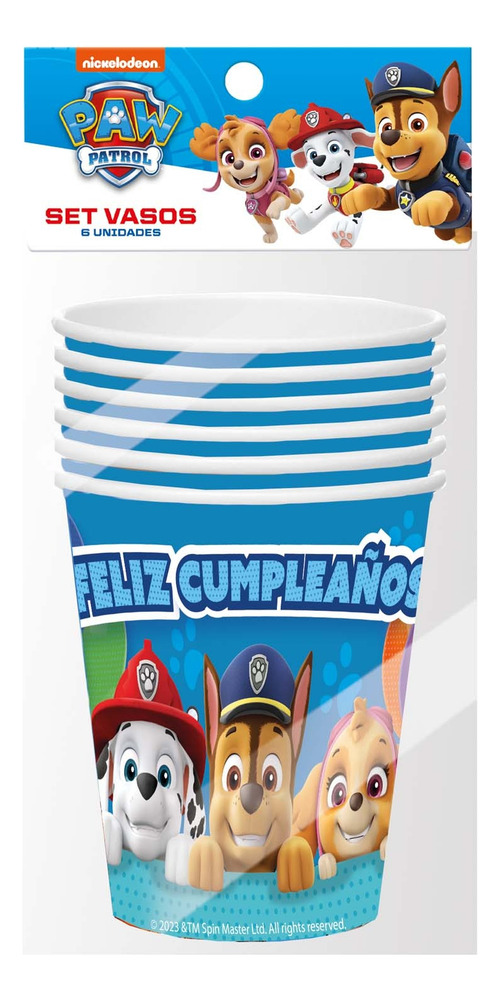 Pack 6 Uds Vaso De Cartón Con Diseño Paw Patrol - Imagen 2