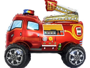 Globo Metálico Decoración Camion De Bomberos 3d