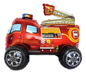 Globo Metálico Decoración Camion De Bomberos 3d