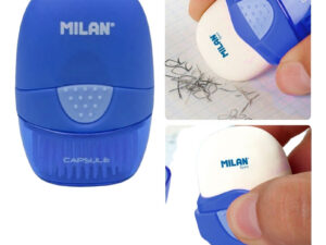 Goma De Borrar Milan Blanca Con Funda Y Cepillo / Modelo 116