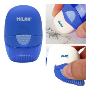 Goma De Borrar Milan Blanca Con Funda Y Cepillo / Modelo 116