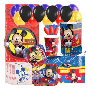 Set De Cumpleaños + Globos + Piñata Mickey Mouse 12 Personas