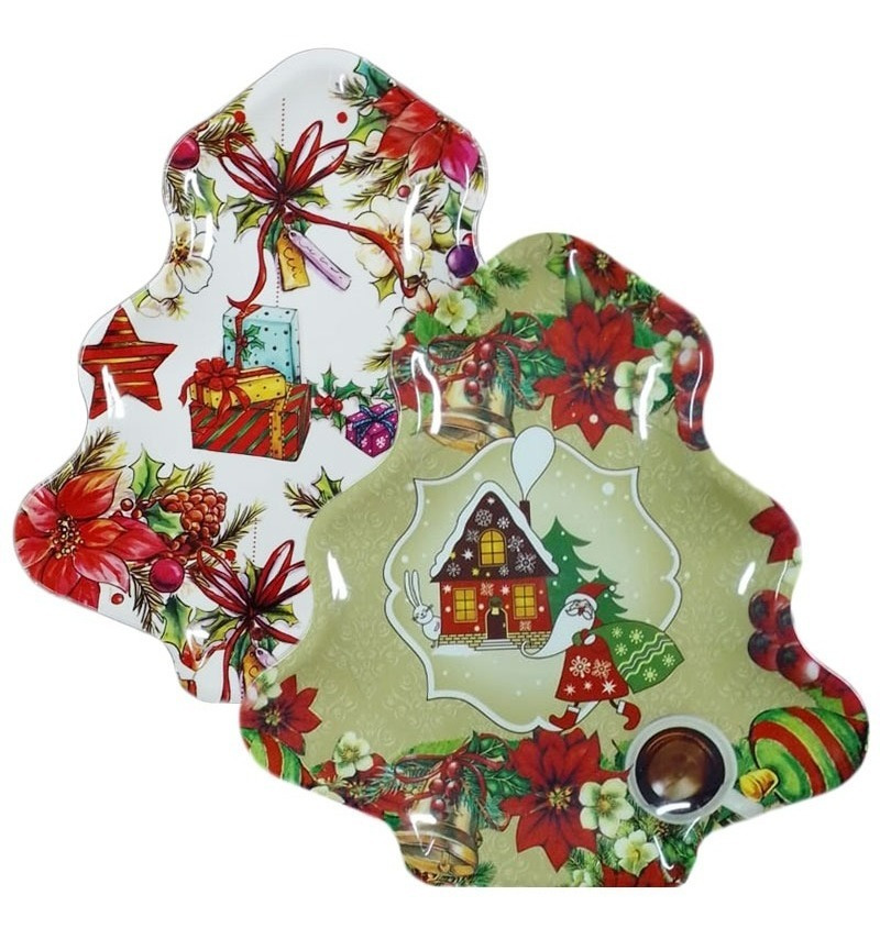 Pack / Plato Árbol / Decoración Navidad / Melamina 24 Cm - Imagen 7