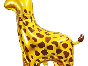 Globo Metálico Decoración Animal Jirafa Dorada Mancha Marrón