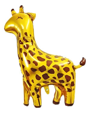 Globo Metálico Decoración Animal Jirafa Dorada Mancha Marrón
