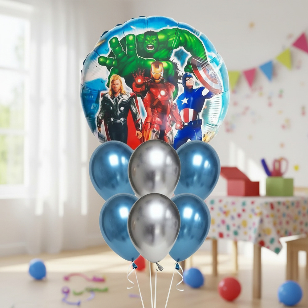 Set De Globos Decoración 7 Uds Superhéroe Marvel / Avengers - Imagen 2