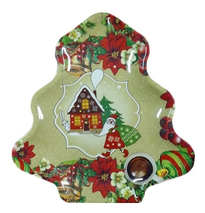 Pack / Plato Árbol / Decoración Navidad / Melamina 24 Cm - Imagen 9