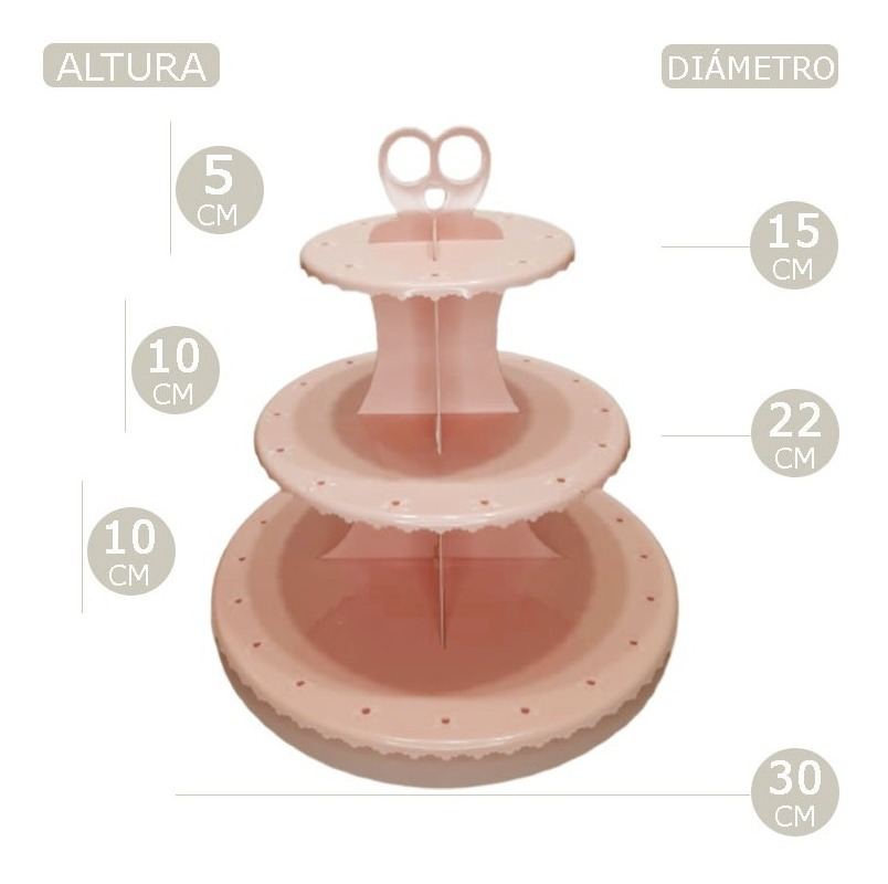 Base / Pedestal / Soporte Para Postres Cupcakes 3 Niveles - Imagen 4