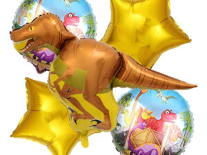 Set De Globos Decoración 5 Uds Dinosaurio Velociraptor