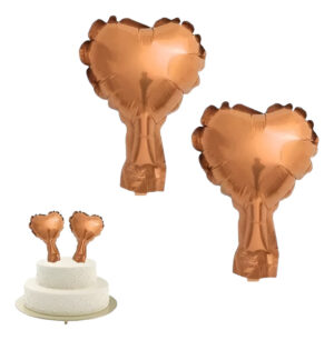 Pack 2 Uds Mini Globos Metálicos Para Decoraciones Corazón