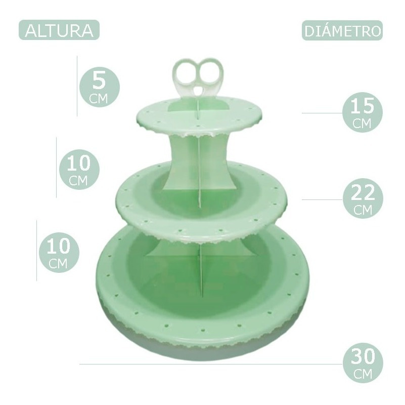 Base / Pedestal / Soporte Para Postres Cupcakes 3 Niveles - Imagen 10
