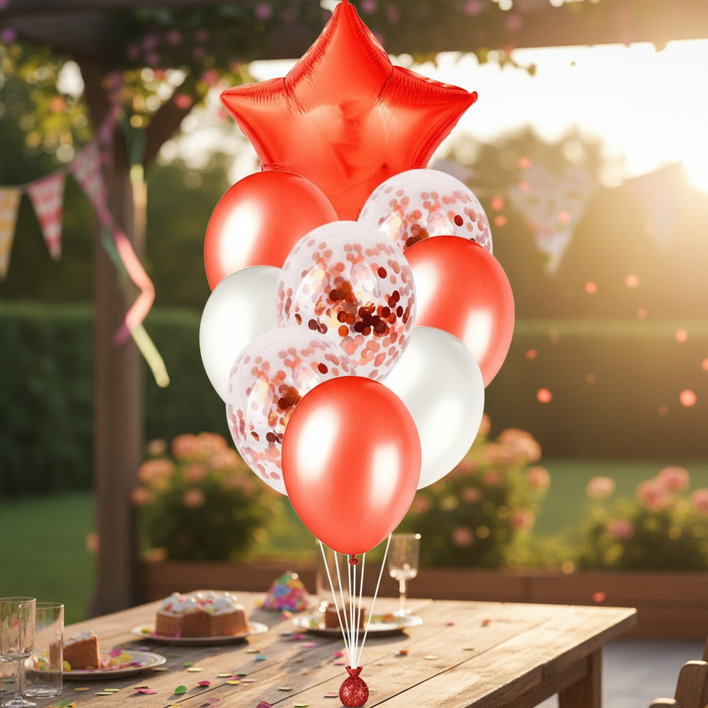 Set De Globos Decoración 9 Uds Estrella + Inflador - Imagen 22