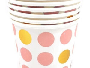 Pack 6 Uds Vaso De Cartón Con Diseño Puntos Dots