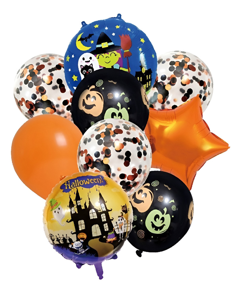 Set De Globos Decoración 9 Uds Motivo Halloween