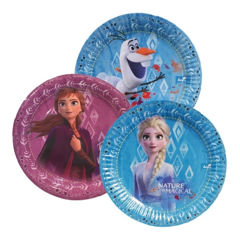 Pack 6 Uds Plato Pequeño Cartón / Diseño Frozen