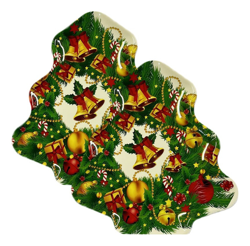 Pack / Plato Árbol / Decoración Navidad / Melamina 28 Cm - Imagen 7