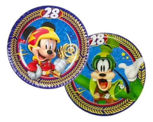 Pack 6 Uds Plato Pequeño Cartón / Diseño Mickey Aventura