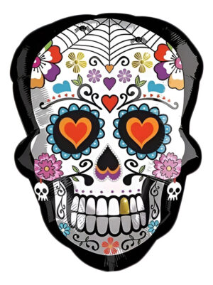 Globo Metálico Para Decoración Calavera Catrina / Halloween
