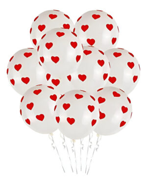 Set Globos Decoración 25 Uds Con Corazones Rojos