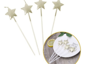 Velas Decoración Torta 4 Uds Con Forma De Estrellas