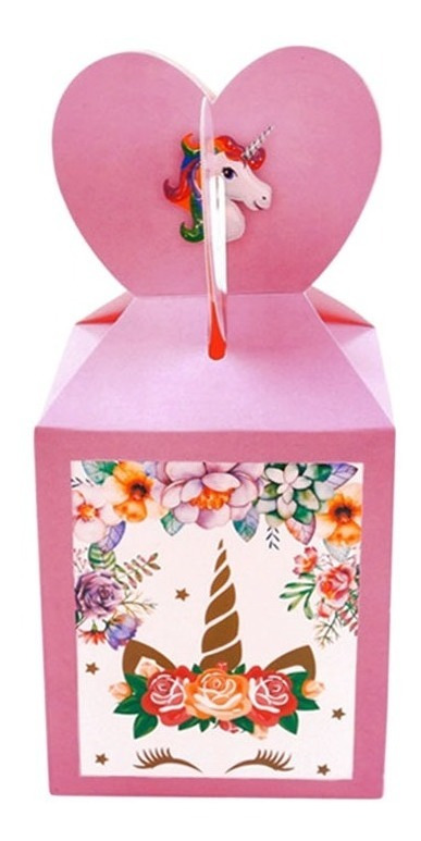 Cajas Para Dulces / Sorpresas / Motivo Unicornio / 6 Uds