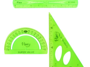 Set 3uds Geometria / Regla Flexible / Escuadra / Transport