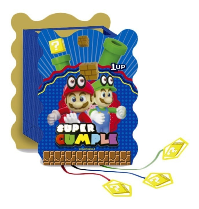 Piñata De Cumpleaños Super Mario Bros Rectangular
