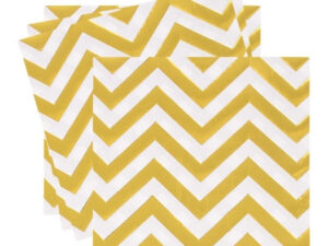 Servilletas De Papel Para Decoración Diseño Raya Zigzag Gold